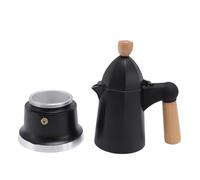 Pssopp Cafetière de Cuisinière 3 Tasses, Casserole de Cafetière de Grande capacité avec Poignée en Bois pour Brassage du café Italien et Cubain (BLACK)