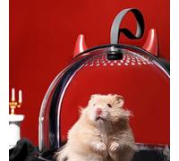 Pssopp Cage à Emporter pour Hamsters, Matériau PS à Haute Transmission, Porte Tournante et Ventilation pour Hamsters, Cochons d'Inde et Petits Animaux de Compagnie (Black)