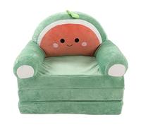 Pssopp Canapé Pliable en Peluche pour Enfants, Fauteuil à Dossier 2 en 1, Canapé-lit Ouvert à Rabat avec Accoudoir Large pour Lire, Faire la Sieste et (Green)