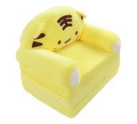 Pssopp Canapé Pliable en Peluche pour Enfants, Fauteuil à Dossier 2 en 1, Canapé-lit Ouvert à Rabat avec Accoudoir Large pour Lire, Faire la Sieste et (Yellow)