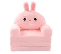 Pssopp Canapé Pliable en Peluche pour Enfants, Fauteuil à Dossier 2 en 1, Canapé-lit Ouvert à Rabat avec Accoudoir Large pour Lire, Faire la Sieste et (Rose)