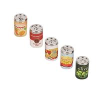 Pssopp Canettes de Boisson pour Maison de Poupée, Mini Accessoires de Boisson en Alliage, Modèle 5 Pièces pour Les Enfants, pour la Décoration de la Maison de Poupée à l'échelle 1:12 (Nourriture