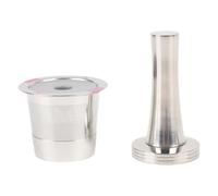 Pssopp Capsules de café Réutilisables, Dosettes de café Rechargeables en Acier Inoxydable, Paquet de 2 avec Doseur, 5,2 X 4, Cm pour Cafetières 1.0 et .0, Filtre à Marc de pour la Maison, le Bureau