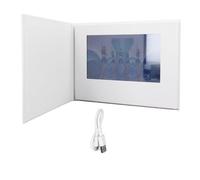 Pssopp Carte de Vœux Vidéo, Brochure électronique Rechargeable de 7 Pouces pour la d'anniversaire