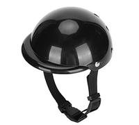 Pssopp Casque pour Animaux de Compagnie, Mentonnière Réglable, Casque de Moto pour Chien Noir, Protection Contre Le Vent et la Lumière du Soleil pour Animaux de Petite et Moyenne Taille (M)
