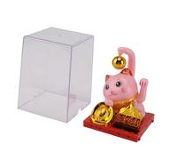 Pssopp Cat Chanceux à énergie Solaire, 9x9x11.5 Cm Bras Agitant la Fortune Chat Maneki Neko Accueillant Le Bras Agitée de la Richesse de Richesse avec Couleurs Vibrantes et Une économie d'énergie,