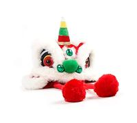 Pssopp Chapeau de Danse du Lion de Style Chinois pour Animaux de Compagnie, Costume de Chien Mignon en Peluche en Polyester pour Les Vacances et Les Célébrations (L)