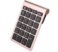 Pssopp Clavier USB Portable du Clavier Numérique pour XP, Vista, 7/8/10, avec 2,4 G de Fil sans Fil, Vitesse de Réponse Rapide, Distance Transmission sans 32,8 Pieds (Or Rose)