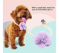 Pssopp Collier pour Chien à Fleurs de Perles, Collier élastique pour Chiot avec Cloche, pour Un Usage Quotidien et Les Festivals (Purple)