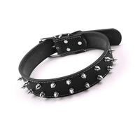 Pssopp Collier pour Chien de Style Punk, Collier à Pointes Réglable en Cuir PU pour Chiens de Taille Moyenne et Grande, Design de Rivets élégant pour Animaux de Compagnie à la Mode (Black)