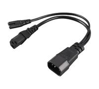 Pssopp Cordon d'alimentation IEC320 C14 vers C13 C7, Câble Répartiteur en Y Ignifuge en PVC 10 A 250 V 32 Cm, 1 Mâle vers 2 Femelles pour Projecteur, Imprimante, Moniteur, Lampe de Bureau,