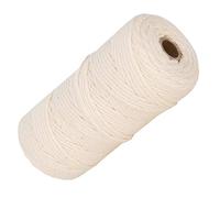 Pssopp Coton Tressé 3mm Brin Simple 100m Fil Macramé | Coton Doux pour Loisirs Créatifs, Suspensions pour Plantes, Décor de Mariage Bohème, Tissage, Bijoux, Jouets pour Animaux