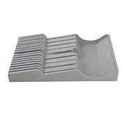 Pssopp Couteau 16 Emplacements dans le Bloc de de Tiroir, Conception à Double Couche et Drainage Inférieur, Organisateur de Rangement de Couverts Facile à Choisir pour la Cuisine Nan (GRAY)