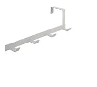 Pssopp Crochet de Porte sur Cintre de Porte, Support monté sur, 5 Crochets sur L'organisateur de avec Construction en Fer forgé pour Manteaux, Chapeaux, Serviettes, Sacs, (WHITE)