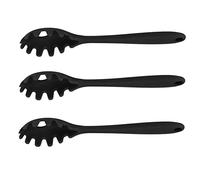 Pssopp Cuillère à Spaghetti en Silicone Tout en 1 de qualité Alimentaire, Fourchette à Nouilles Résistante à la Chaleur, Ustensile de Cuisine avec Batterie de Cuisine Antiadhésive, (BLACK)