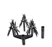 Pssopp Cultivateur de Barre de Main-d'œuvre avec/Aile Amovible pour la Configuration Personnalisée, Idéal pour Desserrer Le Sol et la Culture des Plantes dans Les Jardins Domestiques (Noir) (Black)