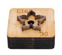 Pssopp Cutter en Cuir Floral, Lame de Forme de Fleur Métallique Multifonctionnelle avec Base en Bois pour Artisanat en Cuir et Décoratif (30 mm)