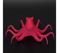 Pssopp Décor D'aquarium de Poulpe Brillant en Silicone, Haute Simulation, Décoration D'aquarium Fluorescente Réaliste avec des Couleurs Vives pour la Maison, L'aquarium (Rouge)