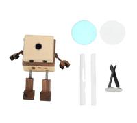 Pssopp Décor de Voiture Diffuseur D'huile Essentielle, Conception de Robot en Bois Mignon Détails Artisanaux Double fonctionnalité Robot Robot Air Rysoir Clips de Ventilation avec