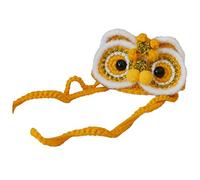 Pssopp Décoration pour Chien, Costume de Chat en Laine Réglable avec des Motifs Mignons pour Les Célébrations du Nouvel an Chinois et du Festival du Printemps (Chapeau Jaune Taille Unique)