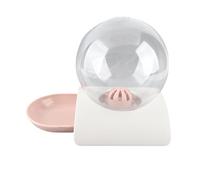 Pssopp Distributeur d'eau pour Animaux de Compagnie, Bol Semi-fermé, Fermeture Rotative, Fontaine à Boire en Plastique pour Chiens et Chats, 2,8 L (Pink)