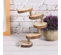 Pssopp Échelle pour Hamster, Escalier d'escalade en Bois à 5 Marches pour Petits Animaux de Compagnie, Matériau Naturel, Favorise l'exercice pour Les Hamsters et Les Petits Animaux