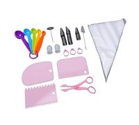Pssopp Ensemble de Douilles et Douilles à Douille pour Glaçage, 55 à Douille, 50 Poches à, 3 Grattoirs, Kit de Fournitures de Décoration de Gâteaux en ABS pour Débutants et Professionnels en