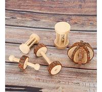 Pssopp Ensemble de Jouets à Mâcher en Bois pour Petits Animaux de Compagnie 5 Pièces en Bois Naturel Hamster Lapin Cochon d'Inde Jouets à Mâcher pour Le Meulage des Dents et l'exercice