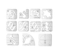 Pssopp Ensemble de Modèles de Quilting, Règle de Couture en Acrylique Transparent Série 5, 11 Pièces 5, X, Pouces pour le Quilting à la Machine, les Motifs de Broderie, les égouts et les Quilters