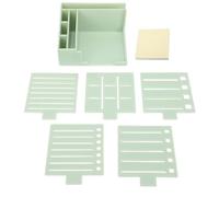 Pssopp Ensemble de Pochoirs à Notes Autocollantes, 5 Pochoirs, 100 Feuilles, Organisez les Notes de Manière Créative pour la Salle de Classe, le Bureau à Domicile (GREEN)