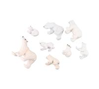 Pssopp Ensemble de Statues Bären Réaliste 8pcs, Amélioration de L'imagination et de la créativité des Enfants, Décoration Parfaite pour Le Gâteau d'anniversaire, Matériel D'émail pour Un Usage