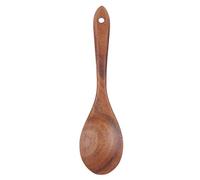 Pssopp Ensemble de Vaisselle en Bois de Teck, Cuillère à Salade et Fourchette en Bois de qualité Alimentaire de 10.2 Pouces avec Poignée Ergonomique pour la Cuisine et les (Cuillère à salade en teck