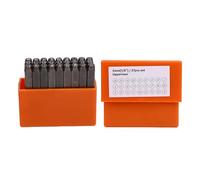 Pssopp Ensemble D'Outils D'estampage en Métal, Outils D'estampage en Métal Stamp en Carbone en Carbone Lettres de Poinçonnage pour le Laiton Ni Silver avec Boîte de Rangement
