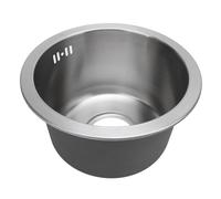 Pssopp Évier Rond Évier Simple Rond Petit Évier Salle De Bains Évier Acier Inoxydable 28cm Petit Évier Rond en Acier Inoxydable pour Cuisine, Bateau, Caravane, Camping (Brossé)