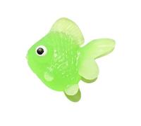 Pssopp Faux Poisson Rouge 14 Pièces, Figurines Réalistes en Caoutchouc Souple TPR de 0,98 Pouces pour Jeu de Carnaval, Fournitures de Fête de Pêche, Baignoire (Green)