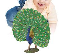 Pssopp Figurine de Paon, Matière Plastique, Modèle de Paon Très détaillé avec des Couleurs Vives pour la Décoration de la Maison et du Bureau, Jouet éducatif pour Enfants (M-1434 Paon)