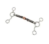 Pssopp Filet à Anneau de Bâillon pour Cheval, en Laiton et Acier Inoxydable, Embout Buccal Durable de 145mm, Facile à Contrôler, pour l'entraînement du Cheval