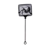 Pssopp Filet de Pêche Télescopique, Filet D'Aquarium Réglable, Mini épuisette avec Poignée de 16 Cm à 44 Cm et Anneau de Suspension pour Aquarium, Crevettes, carré, Rond, (carré)