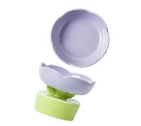 Pssopp Gamelle Surélevée pour Chat, Bol de Nourriture surélevé en Céramique avec Forme de Fleur Mignonne, Conception Anti-vomissements pour Chats et Petits Chiens, Hauteur 4,7 Pouces, capacité 420