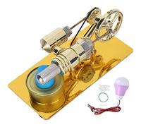 Pssopp Générateur de Modèle de Moteur Stirling, Jouet D'expérimentation de Physique à Cadre Métallique en Alliage de Zinc avec Ampoule, pour Accessoire D'enseignement Scientifique en