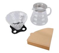 Pssopp Goutteur de café en Verre en Verre borosilicaté, Ensemble de Cafetière à Verser sur le Serveur de café Résistant à la Chaleur, Bec d'égouttement, Routines Matinales pour le Bureau Domicile Nan