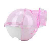 Pssopp Hamster Sable Salle De Bains en Plastique Petit Pet Sable Bain Conteneur Hamster Sandbox Sauna Salle Salle De Bains Externe pour Petit Pet Auto-Nettoyant(Pink)