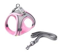 Pssopp Harnais Réfléchissant Doux pour Chiot, Ensemble de Laisse pour Chien, Harnais en Polyester Doux et Réfléchissant pour Chiot, Gilet Réglable sans Traction pour Chien de Petite, Moyenne et