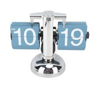 Pssopp Horloge Mécanique Rabattable, Horloge de Bureau Numérique Rétro, Horloge Facile à Lire de 12 Heures pour Salon, Chambre à Coucher, Acier Inoxydable 304, Balcon d'étude (Blue)