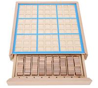 Pssopp Jeu de Fournitures Scolaires, Bois de Hêtre Sudoku Puzzle Plateau de Jeu Logique éducative Casse-tête Jouet pour Enfants Développement du Cerveau Interaction Parent-Enfant Formation Logique