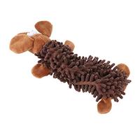 Pssopp Jouet en Peluche pour Chats et Petits Chiens avec Dispositif Sonore pour Mordre, Mâcher, Jouer, 4 Formes d'animaux Mignons, Chien Marron, Canard Jaune, Cochon Rose, Poulet Blanc (Chien Marron)