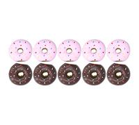 Pssopp Jouet Grinçant pour Chien Donut, Caoutchouc à Mâcher en Latex pour Chiots, Jouet Molaire Interactif Amusant pour Petites et Moyennes Races 10 Pièces