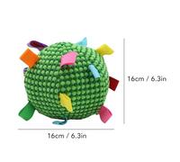 Pssopp Jouet Interactif pour Chien, Jouets Couinants, Balle à Mâcher Interactive pour Chien, Cloche Intégrée avec Sangles pour Le Divertissement du, Interactif pour, Boules Rondes en Peluche (Green)