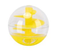 Pssopp Jouet pour Chat à Alimentation Lente, Boule Distributrice de Friandises Interactive avec Rainures en Spirale, Vitesse d'alimentation pour Les Chats D'intérieur en Surpoids, Jeu (Yellow)