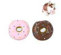 Pssopp Jouet pour Chien en Latex, 2 Pièces Forme Donuts, Interactif avec Couinement pour Petits et Moyens Chiens, Accessoire d'Entraînement et Dentition